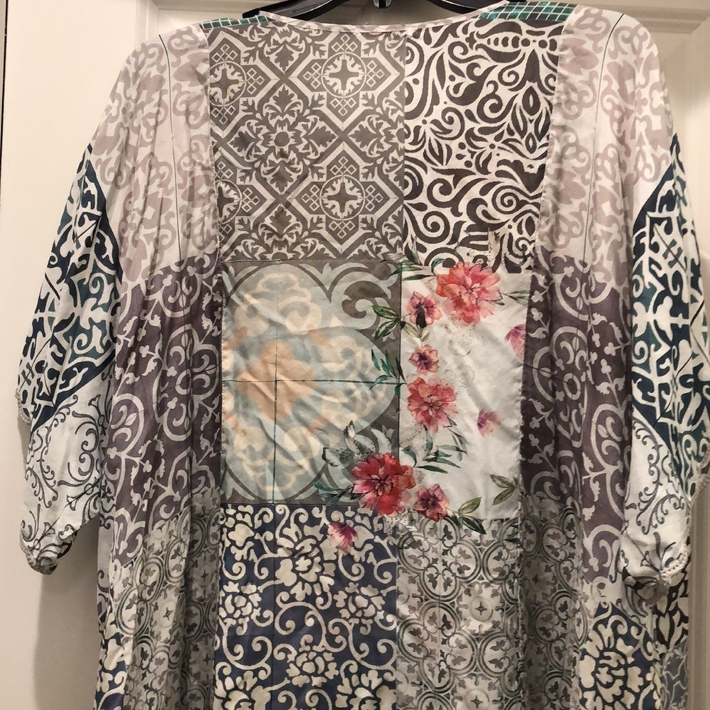 JOHNNY WAS Georgette Silk Blouse 👚 EUC sz XL - Picture 11 of 12